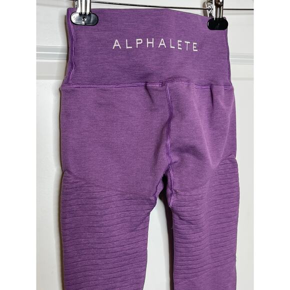 Alphalete Revival Purple Leggings Size XS Cross Fit Athleisure Workout - Picture 4 of 7